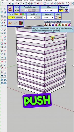 How to Push Pull Multiple Faces at Once in #SketchUp ! #sketchup3d | Face Pulls