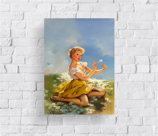 Gil Elvgren Poster - Vintage Blonde Girl - Green Wall Art - Vintage Wall Art - Quote Home Decor - Modern Art Print - Housewarming Gift - Etsy