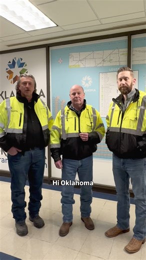 ODOT Director Tim Gatz, Director of Operations Shawn Davis and Chief Engineer TJ Dill are reminding Oklahomans to stay informed, avoid travel during hazardous weather events and give our crews plenty of room to make our interstates and highways safe. If you need to travel, please slow down, pay attention and check the Drive Oklahoma app for highway conditions or visit okroads.org. Stay safe and stay alert. #okwx | Oklahoma Department of Transportation