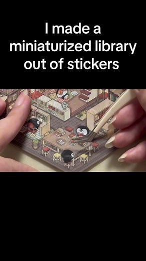 Miniaturized Library Sticker Scrapbook Creations