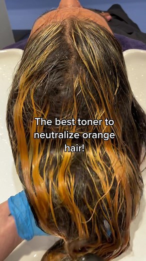 The best toner to neutralize orange hair! #redkenpartner #haircolortransformation #brunettebalayage #haircolortutorial #haireducation