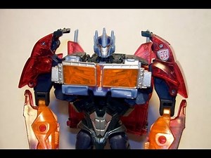TRANSFORMERS PRIME DARK ENERGON OPTIMUS PRIME VOYAGER CLASS TOY REVIEW