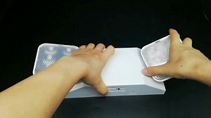 LED Emergency Lights with Battery Backup, Two Adjustable Heads Hardwired Commercial LED Exit Light, Domestic Power Outage Emergency Lighting Fixtures, AC 120/277V UL 924 Certified (4 Pack)