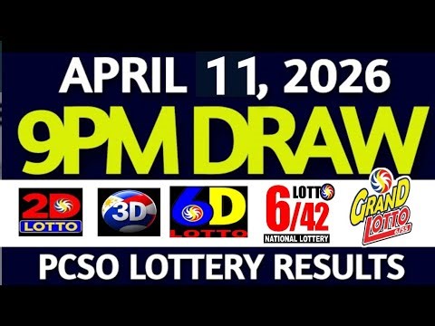 Lotto Result Today 9pm draw April 11, 2026, PCSO