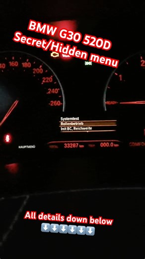BMW G30 520D F10 secret/hidden menu #viralvideo #bmwaudi #shorts