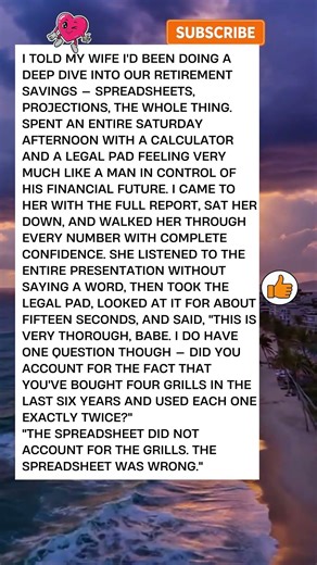 I presented a retirement spreadsheet She grilled me on the grills 📊🔥 #MarriageMath