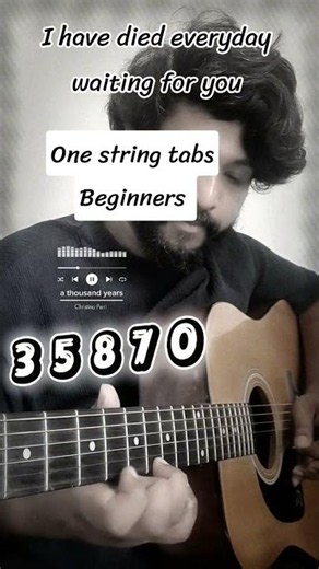 A thousand years guitar tabs on 1 string #beginnerguitar #christinaperri
