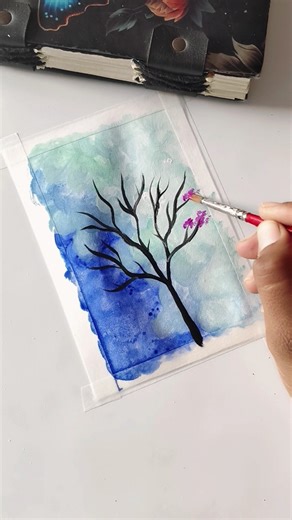 Easy Acrylic painting for beginners💕 #acrylicscenery #acrylicpainting #art #easypainting #@SA.01