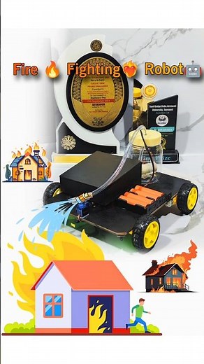 Fire Fighting Robot Using Arduino Uno #shorts #robotics #scienceproject