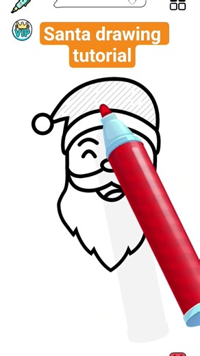 Step-by-step Santa drawing tutorial #tutorial #santa #drawing