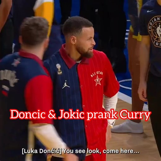 Even Steph Curry fell victim to Doncic and Jokic's pranks at #NBAAllStar! 😅🤣 P.S. No one is safe when The Magician and The Joker team up 👀 #Doncic #Jokic #Curry #NBAAllStar2024 | NBA