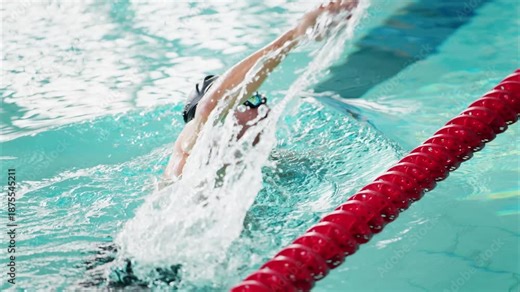 An Athlete's Journey in Competitive Swimming: Capturing the Intensity and Technique from Start to Finish in the Pool