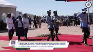 President Hage G. Geingob joins the widow, bereaved family, the /Hai-/Khaua Traditional Authority, the community and fellow mourners for the funeral service of the late Chief Stephanus Goliath in Berseba, //Kharas Region. #YearOfRevival | Dr Hage G. Geingob