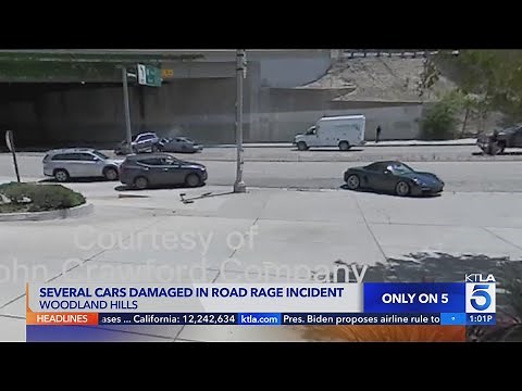 Video shows Mustang hit several cars in Woodland Hills road-rage incident