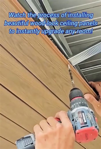 Elevate Your Space! Rustic Wood-Look Ceiling Panel Installation