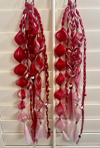 Red & White Rave Braids: Mini Bubble Braid Ponytail Extensions - Etsy