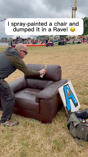 I Spraypainted a chair and dumped it in a rave ! #streetart #spraypaints #art #graffiti #rave #drumandbass #funny #starwars #chewbacca | The Stencil Shed