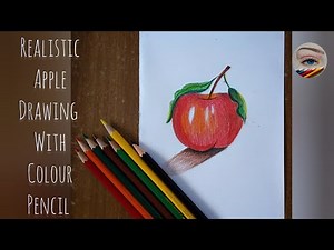 Realistic Apple Drawing🍎 With Colour Pencil For Beginners Step By Step || ‪@MadhuraTaldevkar‬