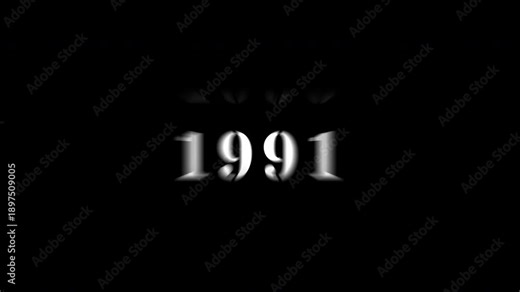 Retro 4K Modern History Timeline 1987 to 2026 Rolling Up Numbers Evolution Sequence