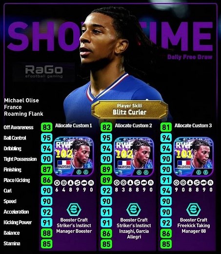 Michael Olise progressions || blitz curler card || #efootball #pes #efootball2024 #shorts