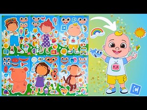 COCOMELON! DIY Make a Face Stickers Activity with JJ, Bella, Mochi, Kiki