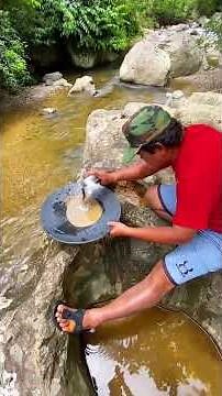 Traditional Gold Panning in the River | Hidden Gold Discovery! 🏆✨ #goldprospecting #imperialgold