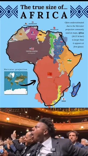 🌍 The True Size of Africa Explained 😲 | Bigger Than You Think! #shorts #africa #size