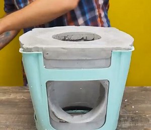 1.1M views · 539 reactions | Compact oven created with cement & plastic stool! | Green Bean | Facebook