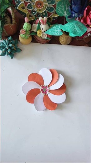 how to make paper flower🌼 l flower making with paper l paper flower #shorts #viralvideo #crafts #diy