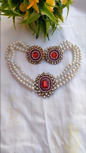 DIY Gorgeous Kundan Necklace Step-by-Step🔥😍#diy#jewellery#handmade