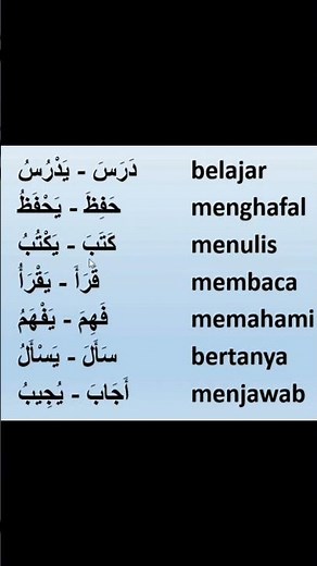 Kosakata Bahasa Arab Kata Kerja di Sekolah #shorts #bahasaarab