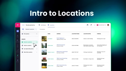 Location Management in StudioBinder — Free Tutorial Series