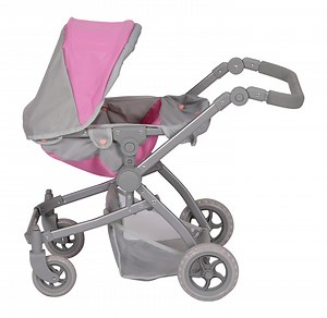 Voyage Twin Carriage Doll Stroller - Gray/Pink