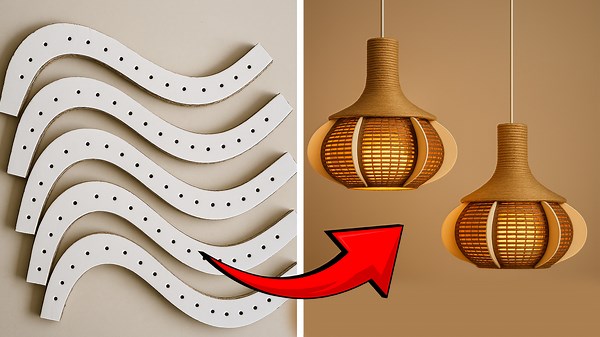 DIY Cardboard Pendant Light