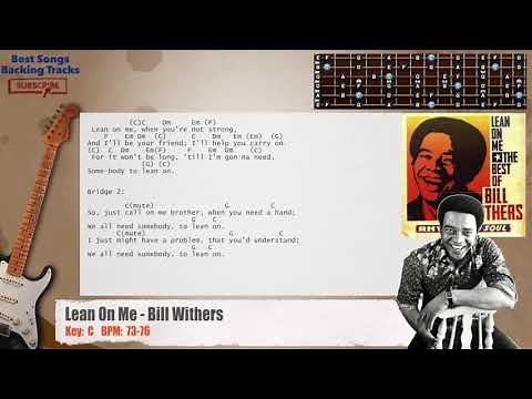 🎸 Lean On Me - Bill Withers Guitar Backing Track with chords and lyrics