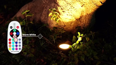 RGB Low Voltage Landscape Lights LED Color Changing Well Lights, Outdoor In Ground Light Waterproof Spotlights 12-24V Landscape Lighting for Yard Garden Pathway(20 Pack with Connectors)