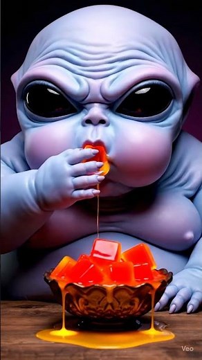 "Satisfying Alien Baby Eating Lava Candy ASMR! - Ai ASMR #shorts"