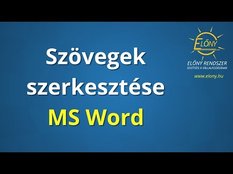 2025-11-12 - Szövegek szerkesztése - MS Word