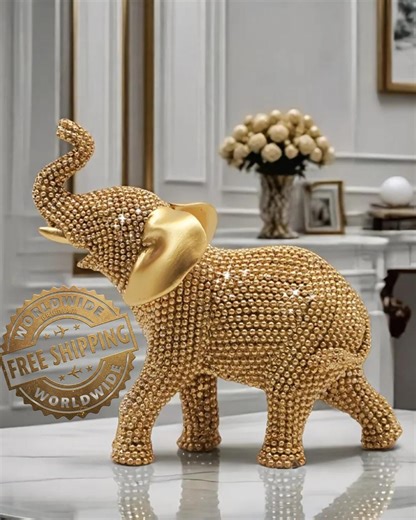Decorative Realistic Large Elephant Statue | Animal Figurine For Table Desk Showpiece | Home Office Decor | Gift For Friends