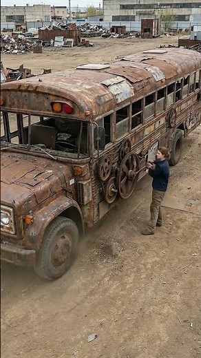 Rusty School Bus Transformation | Scrap Machine Activation Build