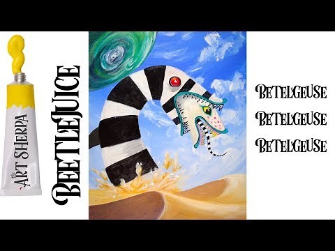 Easy halloween painting of Beetlejuice Sandworm | TheArtSherpa