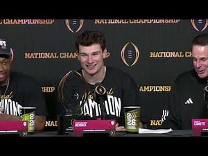 Full IU postgame press conference after CFP championship with Cignetti, Mendoza, Fisher and Kamara