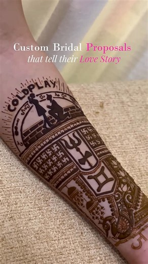 Jyoti Chheda on Instagram: "A moment every girl dreams of — her proposal ❣️ The moment that marks the beginning of forever. Capturing that memory in her bridal mehendi makes it even more special and timeless. Over the years, we’ve recreated countless proposal stories — from hot air balloons and Coldplay concerts to beachside moments, museum proposals, and deeply personal memories unique to each couple 💕 Turning these once-in-a-lifetime moments into art is something we feel proud of ✨ [proposals
