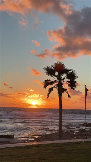 Kefalos Beach Tourist Village Paphos Beach Front Sun Set #waves #oceansounds ##beach