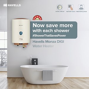 96K views · 55 reactions | This winter season, enjoy warm and cosy showers with Havells Monza DIGI Water Heater. It comes with a Digital Display that has 3 preset settings and a Feather Touch feature that helps to control energy consumption. Relax in a shower that saves power! Buy now - https://shop.havells.com/water-heaters.html #ShowerThatSavesPower | Havells | Facebook