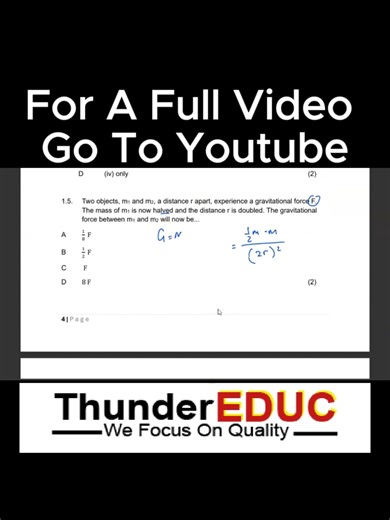 Physical Science P1 Grade 11 #ThunderEDUC #onlineclasses #wefocusonquality Grade 11 Physical Science Paper 1