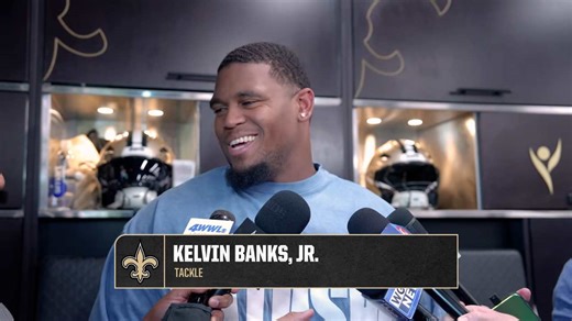 Kelvin Banks Jr. talks progress, building momentum | 2025 Week 18 at Falcons