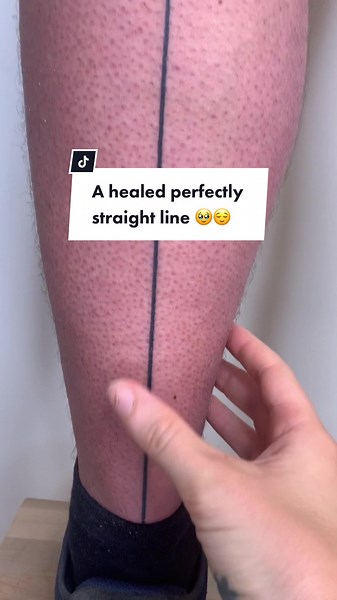 A healed tattoo of a straight line #healedtattoo #linetattoo #minimaltattoo #minimalistictattoo #lineworktattoo