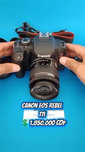 Fray Dubier Agudelo Lopera on Instagram: "📸Canon EOS T7i 💲1.850.000 En muy buenas condiciones. Tiene 5.800 obturaciones. 📸 Accesorios: Lente 18-55stm, tapas lente, batería, cargador, correa, tapa cuerpo, parasol. 📸 Garantía de 3 meses. 📸La Canon EOS Rebel T7i (también conocida como EOS 800D en algunos países) es una cámara réflex digital de entrada a nivel medio. A continuación, te presento algunas de sus características clave en fotografía, vídeo y generalmente: _Fotografía:_ - Sensor de i
