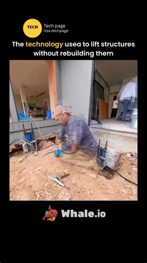 Tech page on Instagram: "The technology used to lift structures without rebuilding them is known as structural lifting and leveling, most commonly achieved through hydraulic jacking systems. In this method, powerful hydraulic jacks are carefully placed under a building’s foundation or support points and then raised in small, controlled increments. This allows engineers to lift houses, bridges, or entire buildings evenly, preventing cracks or structural damage during the process. Once the structu